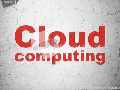 Image of Cloud technology concept: Cloud Computing on wall background