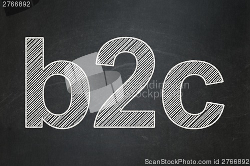Image of Business concept: B2c on chalkboard background