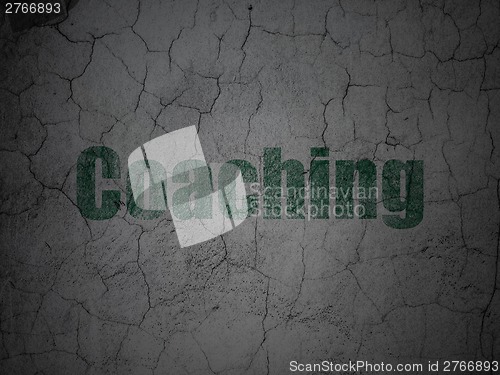 Image of Education concept: Coaching on grunge wall background