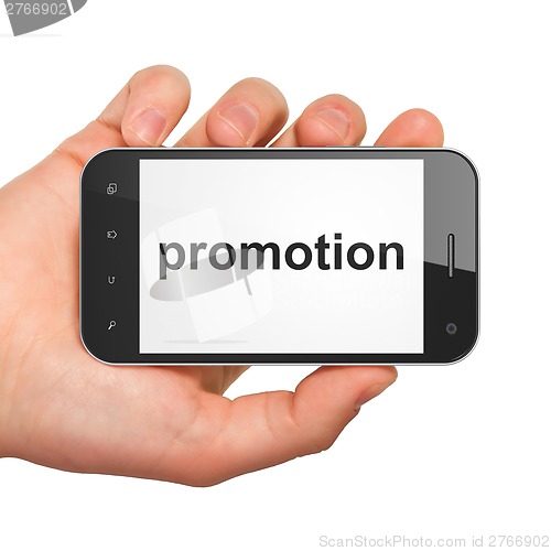 Image of Advertising concept: Promotion on smartphone