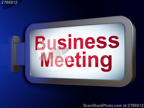 Image of Finance concept: Business Meeting on billboard background