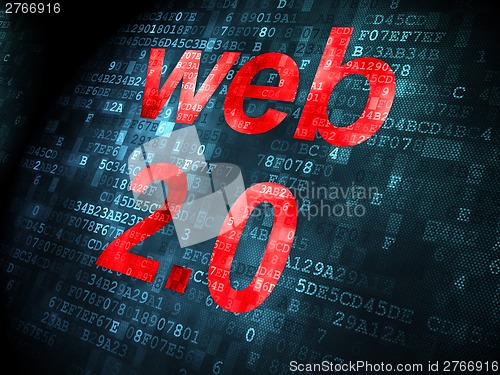 Image of SEO web design concept: Web 2.0 on digital background