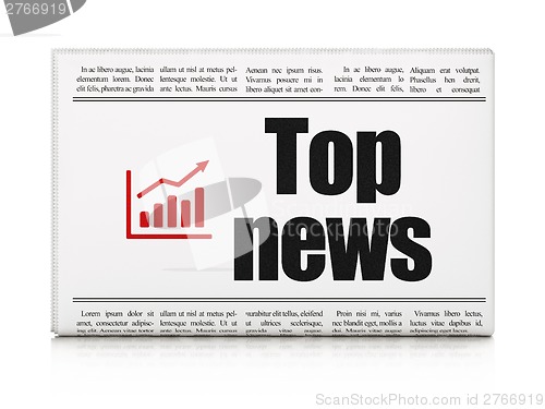 Image of News concept: newspaper with Top News and Growth Graph