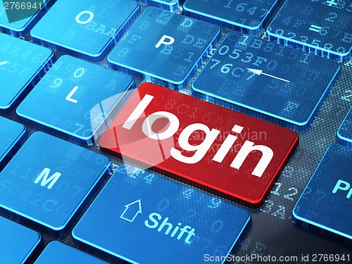 Image of Safety concept: Login on computer keyboard background