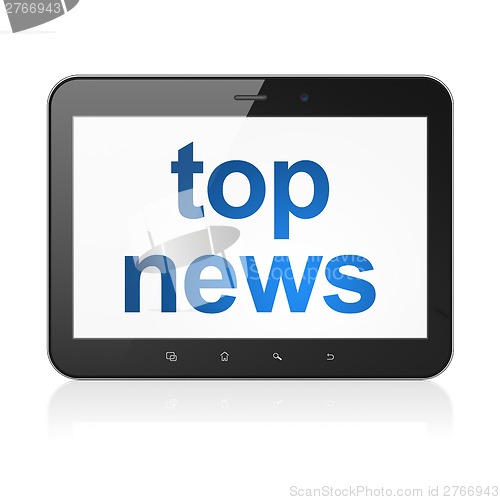 Image of News concept: Top News on tablet pc computer