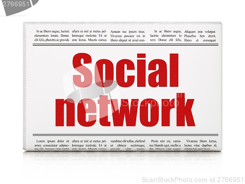 Image of Social media concept: newspaper headline Social Network