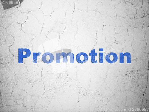 Image of Marketing concept: Promotion on wall background