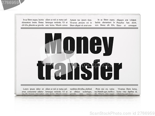 Image of Business concept: newspaper headline Money Transfer