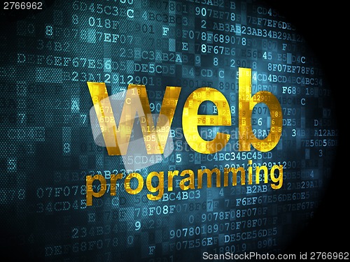 Image of SEO web development concept: Web Programming on digital background