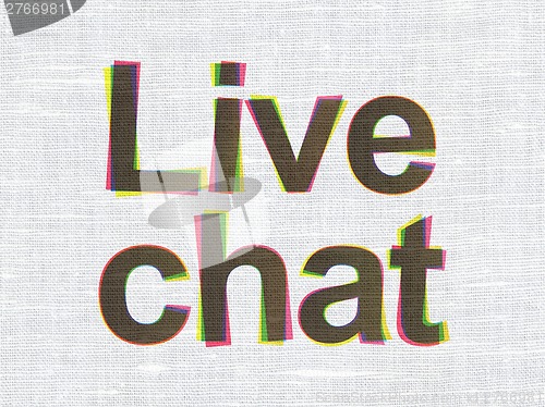 Image of Web development concept: Live Chat on fabric texture background