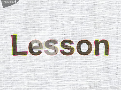 Image of Education concept: Lesson on fabric texture background