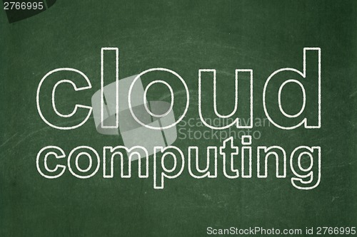 Image of Cloud computing concept: Cloud Computing on chalkboard background