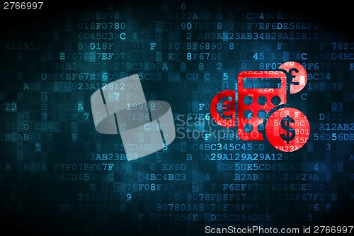 Image of News concept: Calculator on digital background