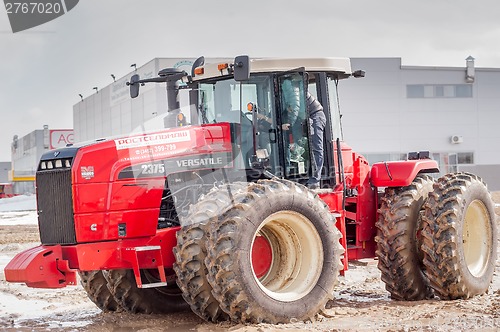 Image of Test-drive of tractor on special dirt range