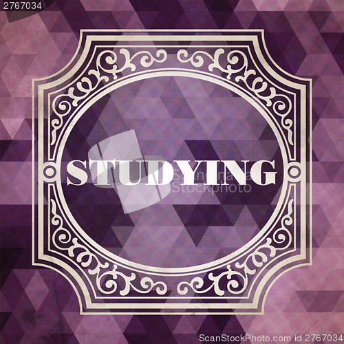 Image of Studying Concept. Purple Vintage design.