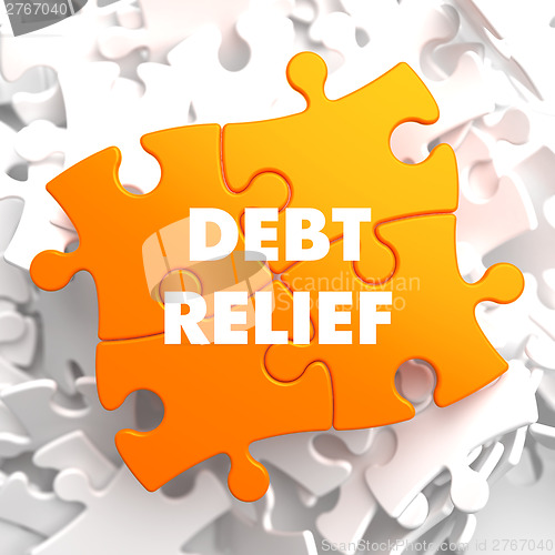 Image of Debt Relief on Orange Puzzle.