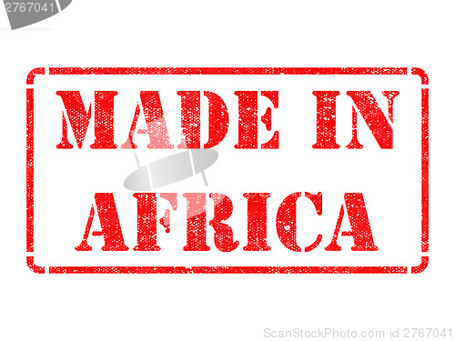 Image of Made in Africa - inscription on Red Rubber Stamp.