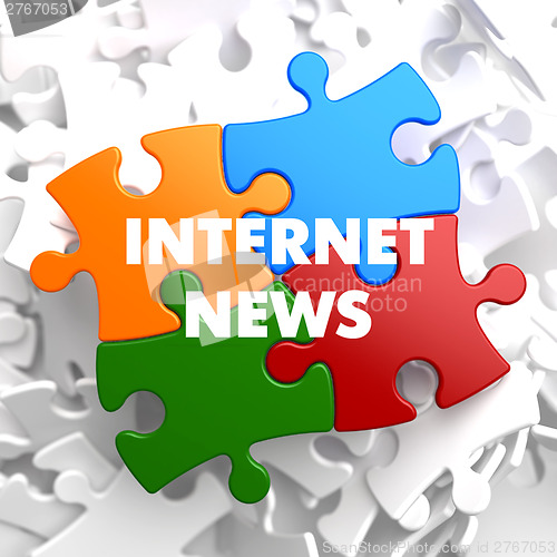 Image of Internet News on Multicolor Puzzle.