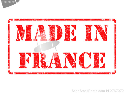 Image of Made in France - inscription on Red Rubber Stamp.