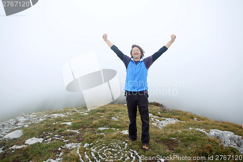 Image of Man on mountain peak