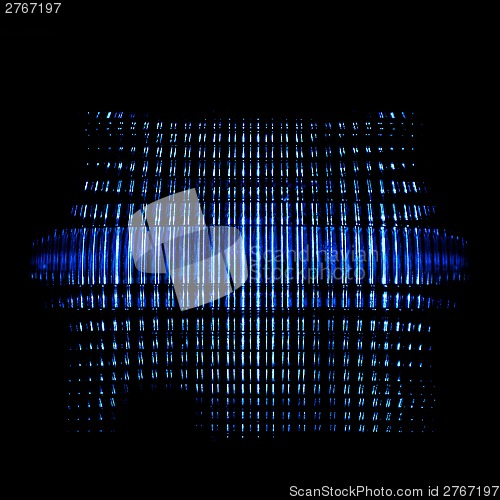 Image of close up of blue glowing beacon