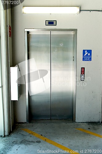 Image of stainless steel elevator doors