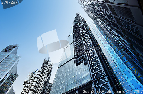 Image of Modern office buildings from low angle view