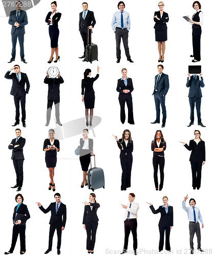 Image of Group of business people, collage concept.