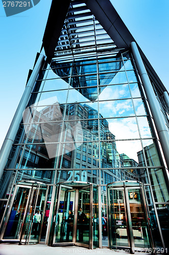 Image of Exterior shot of a glass building