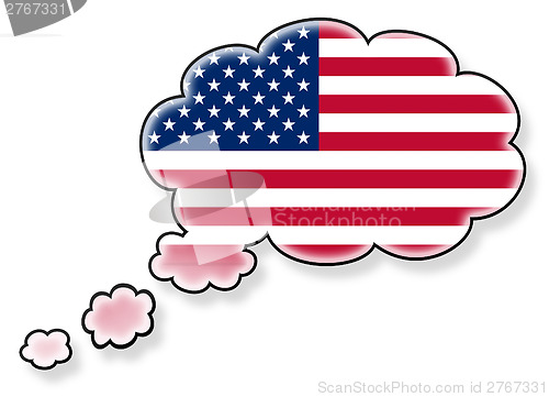 Image of Flag in the cloud, isolated on white background