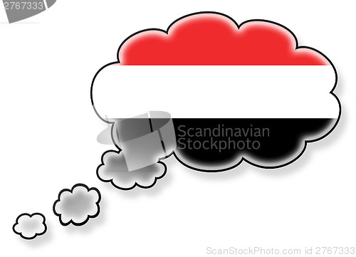 Image of Flag in the cloud, isolated on white background