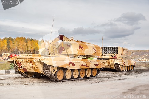 Image of Heavy fire-throwing TOS-1A vehicles. Russia