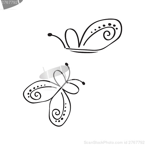 Image of collection of stylized butterfly