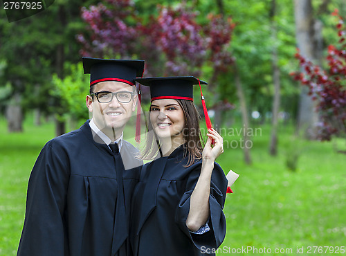 Image of Portrait of a Couple in the Graduation Day