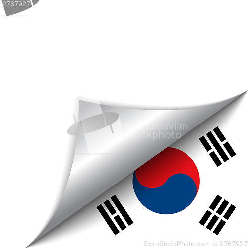 Image of South Korea Country Flag Turning Page