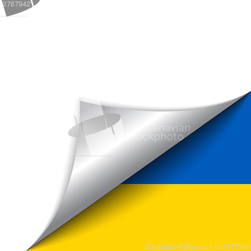 Image of Ukraine Country Flag Turning Page