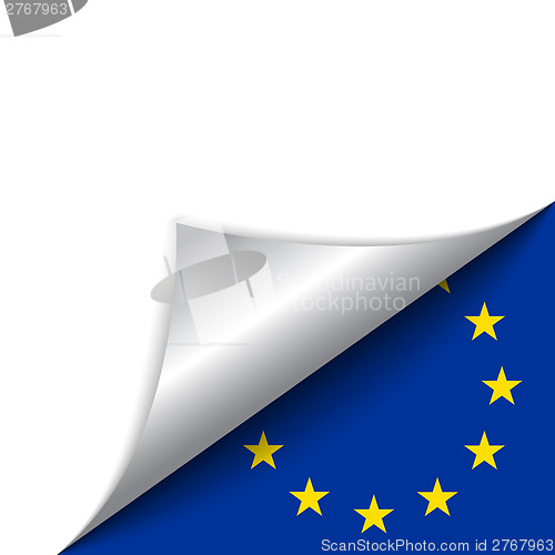 Image of Europe Country Flag Turning Page