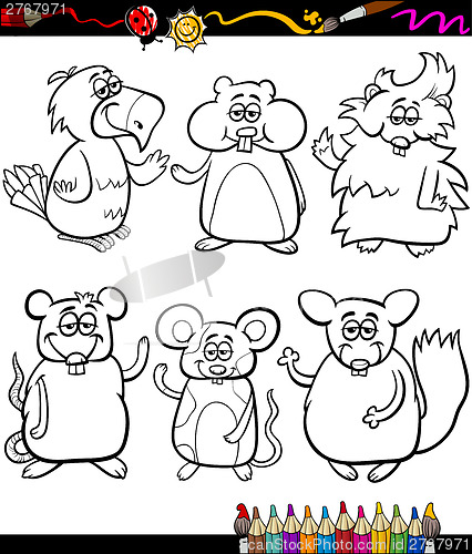 Image of cute pets cartoon coloring book