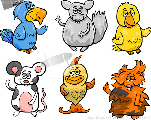 Image of cute pets set cartoon illustration