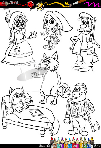 Image of little red riding hood coloring book