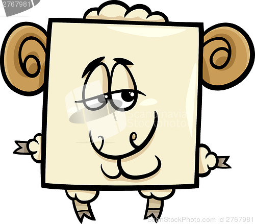 Image of square ram cartoon illustration