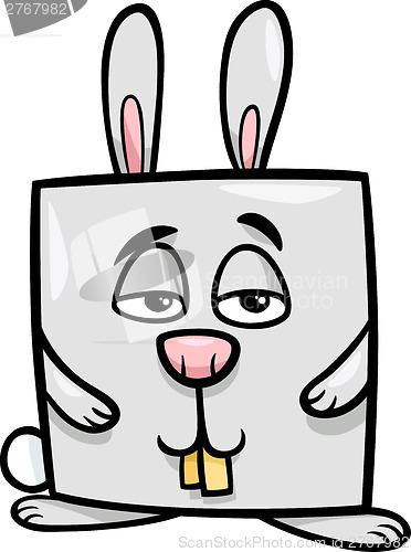Image of square rabbit cartoon illustration