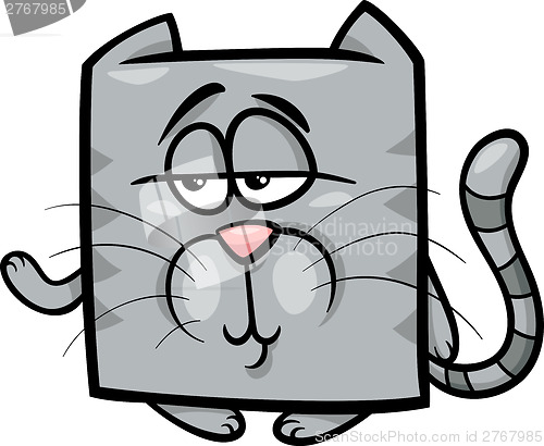 Image of square cat cartoon illustration
