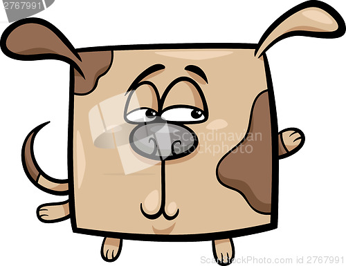 Image of square dog cartoon illustration