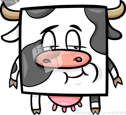 Image of square cow cartoon illustration