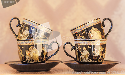 Image of Beautiful tea cups and saucers