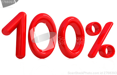 Image of 3d red "100" - hundred percent