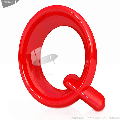 Image of Alphabet on white background. Letter "Q"
