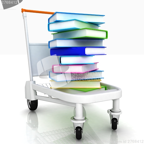 Image of books in cart