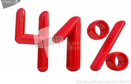 Image of 3d red "41" - forty one percent